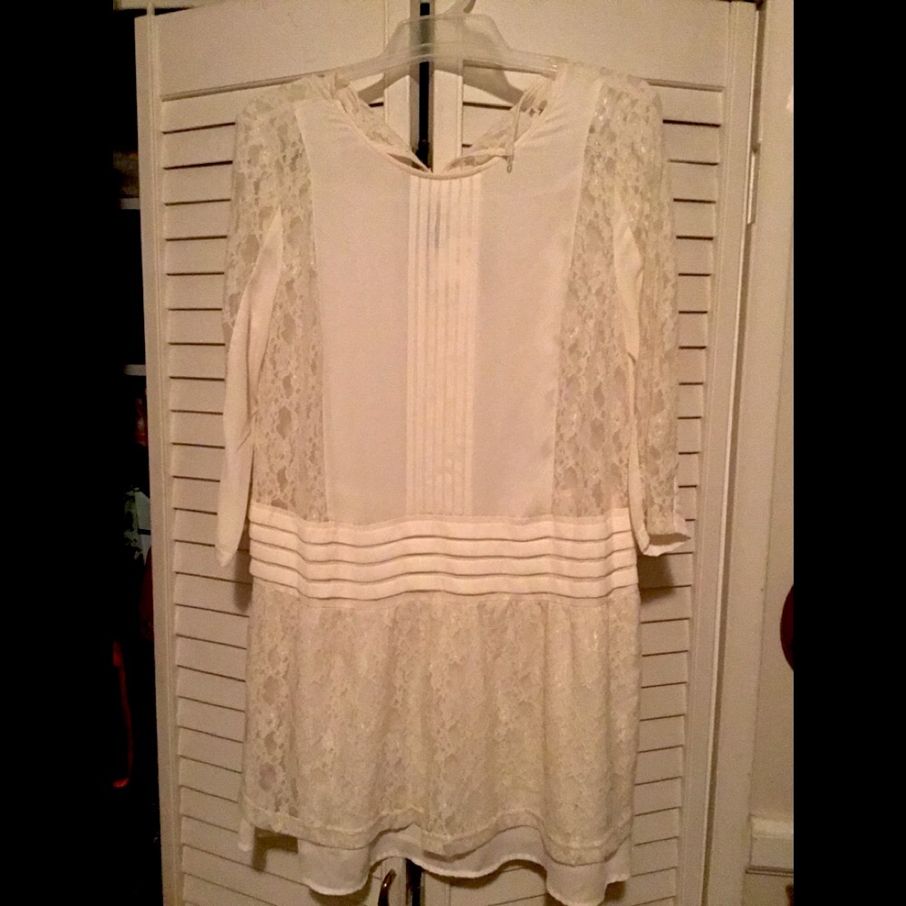 CUTE H&M Cream tunic / dress size 10 Medium